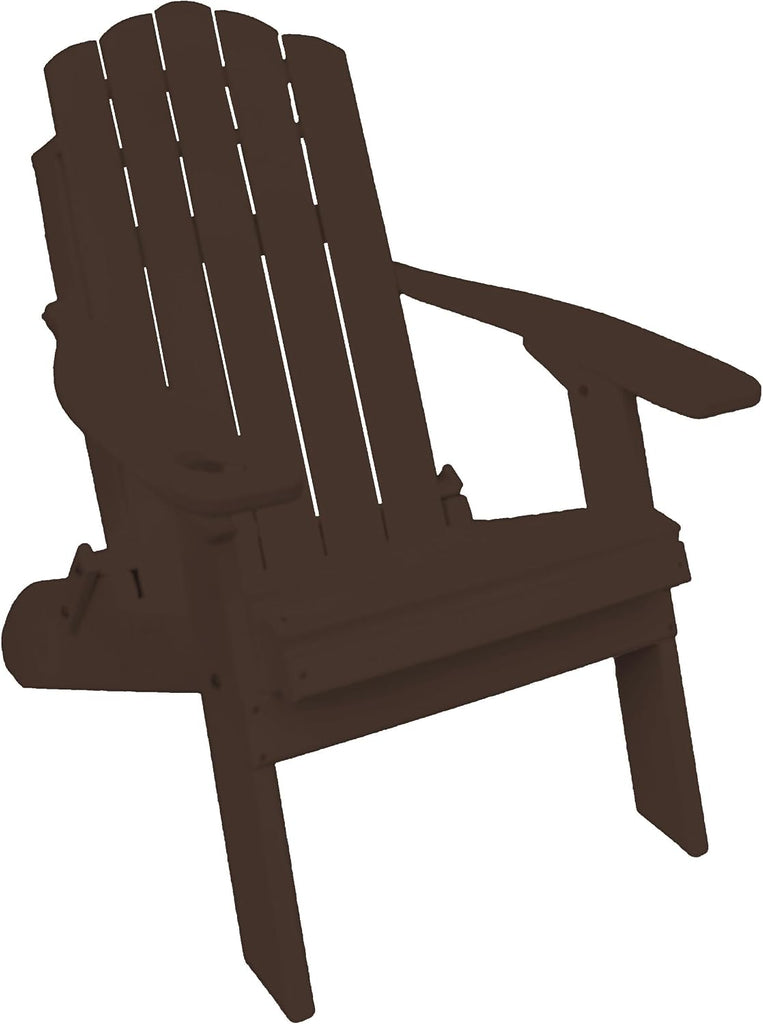 Country Classics Collection Poly Folding Adirondack Chair, Milwaukee Brown