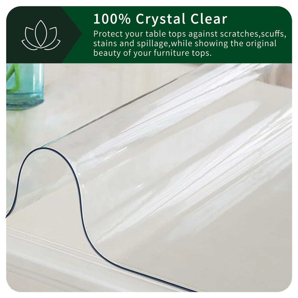 38x84 Inch Transparent Coffee Table Protector Wipeable Vinyl Top Protector Clear Plastic PVC Tablecloth Glass Dinner