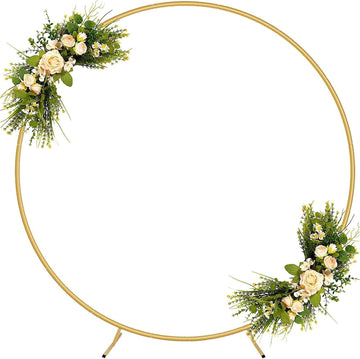 Round Backdrop Stand 6FT, Metal Balloon Arch Frame with Base for Ceremony