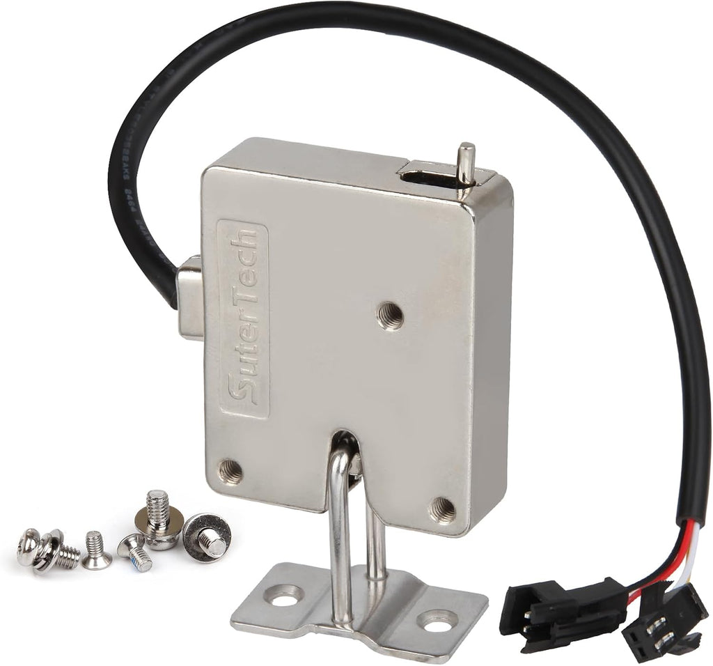Sutertech 12V Electric Rotary Latch, 330lbs Holding Force Electromagnetic Solenoid Lock, Heavy Duty Carbon Steel