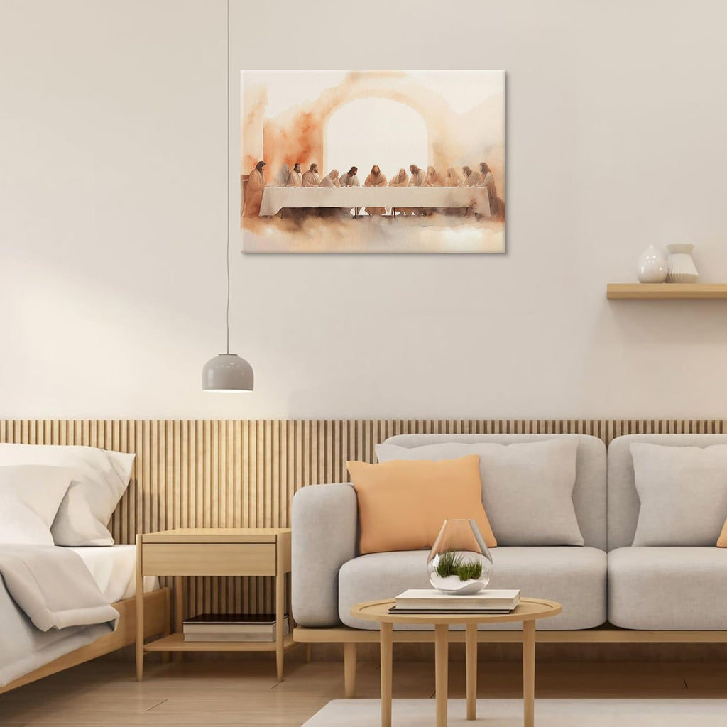 Jesus Last Supper Wall Art Leonardo da Vinci Canvas Print Posters Wall Decor Christian Home Decor Dining Room Prayer