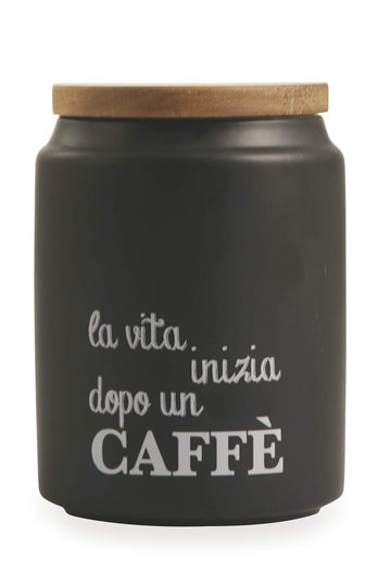 Coffee Jar, Stoneware, Black, 11 x 15 cm
