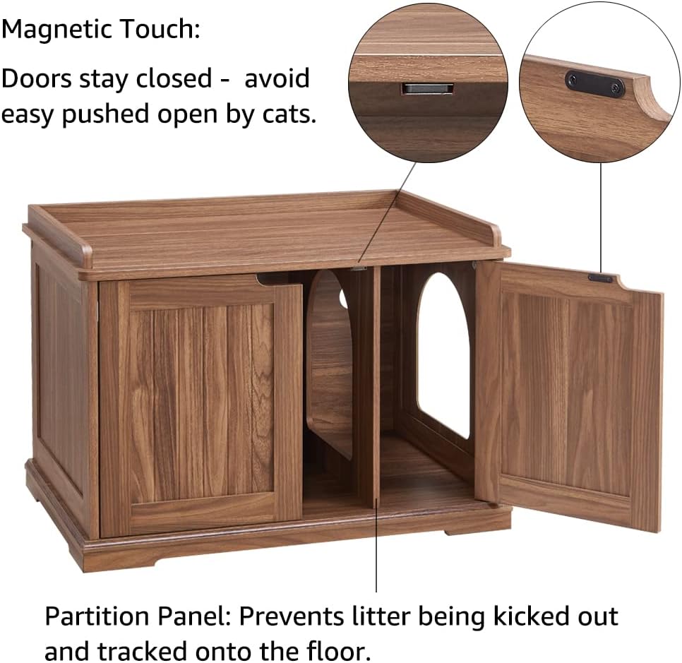 Cat Litter Box Enclosure Furniture, Hidden Litter Box Cover