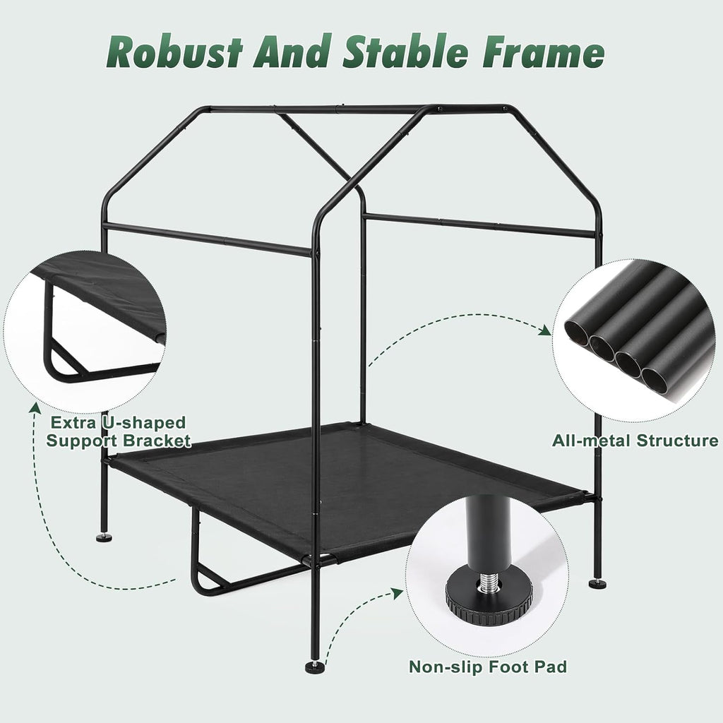 47" XL Dog House Outdoor Weatherproof, with Breathable Mesh Windows