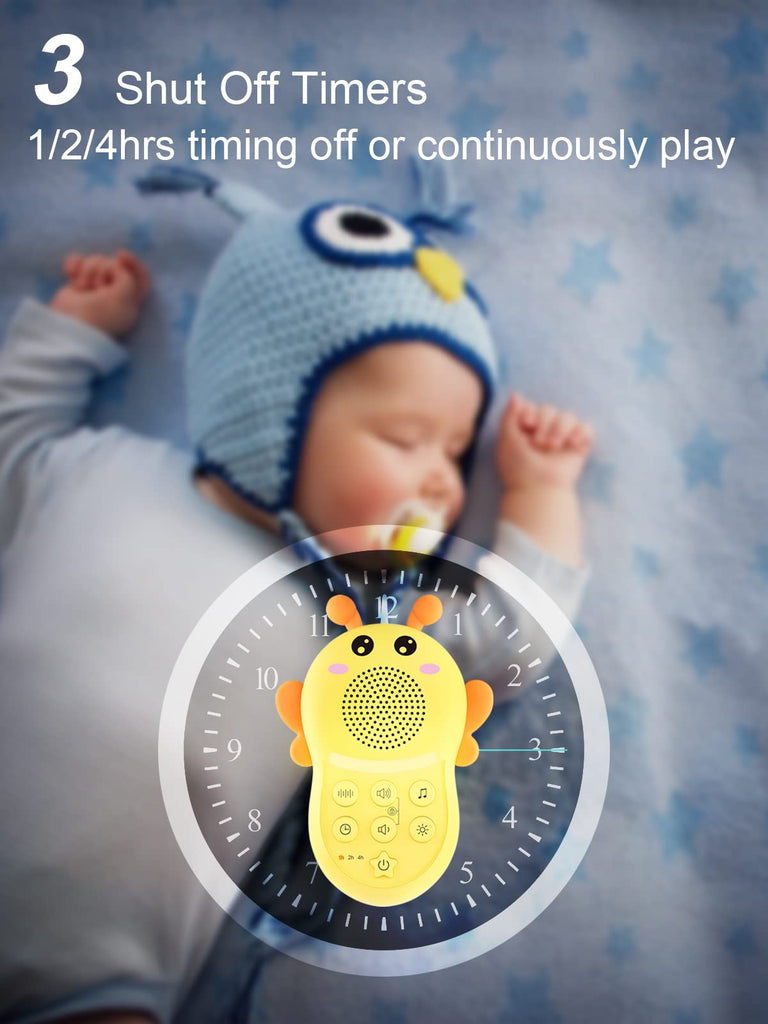 Portable Sound Machine for Baby,White Noise Sound Machine for Babies and Kids,Rechargeable Lullaby Machine with