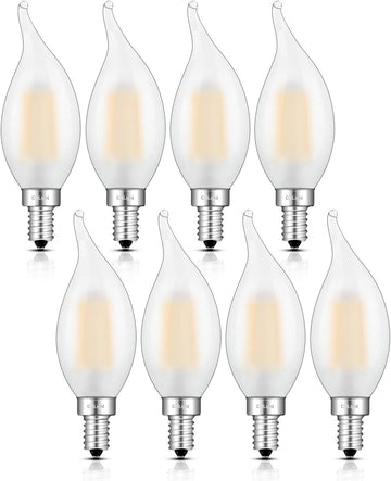 6W E12 Dimmable LED Candelabra Bulb CA11 3200K Soft White, 8 Pack
