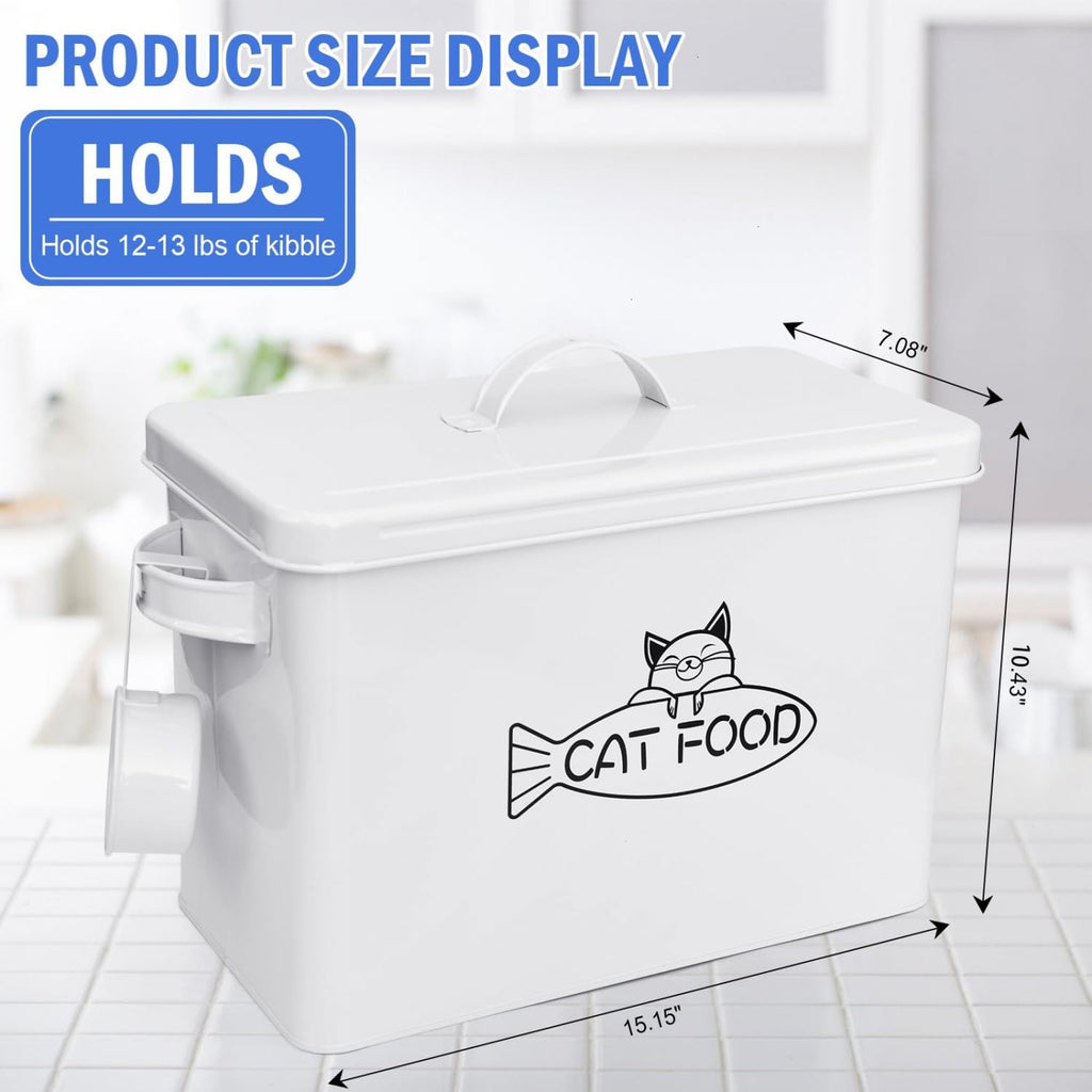 Large Dog and Cat Food Storage Container, Farmhouse Pet Food Storage Containers with Lid and Dry Food Scoop, Durable