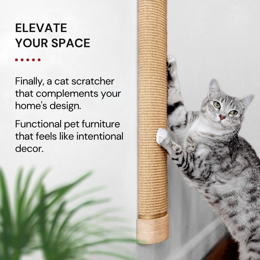 Wall Mounted Cat Scratcher, Replaceable Sisal Scratching Post