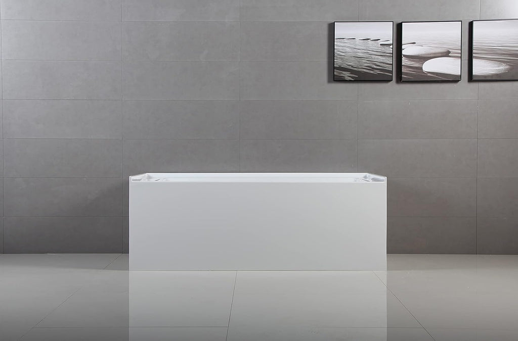 VTAP603222R 60-Inch Acrylic 3-Wall Alcove Tub with Right Hand Drain Hole, White