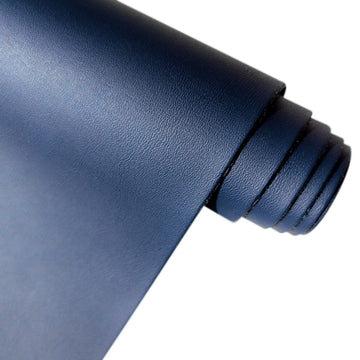 Smooth Dark Blue Faux Leather Roll 11.8"x53" Soft Plain Synthetic Upholstery Crafts Fabric for DIY Cosplay Garment