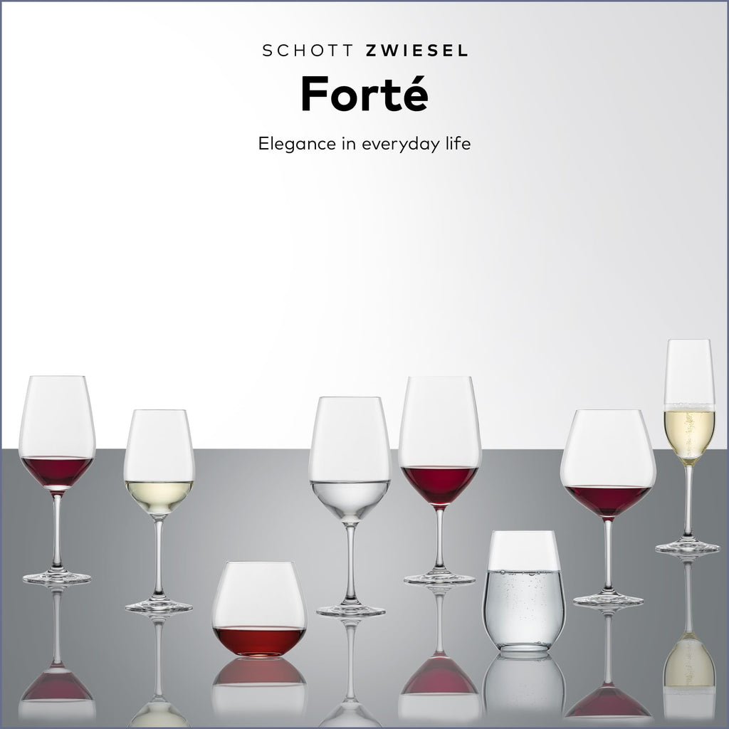 Forté Champagne Flute (Set of 6), Champagne Glasses with Effervescence Point, Dishwasher-Safe Machine-Made Tritan