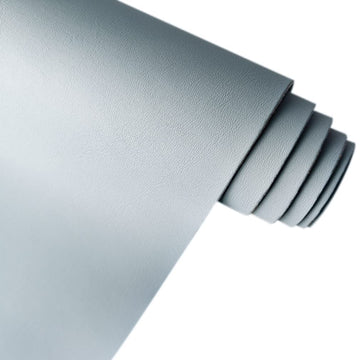 Smooth Light Blue Faux Leather Roll 11.8"x53" Soft Plain Synthetic Upholstery Crafts Fabric for DIY Cosplay Garment