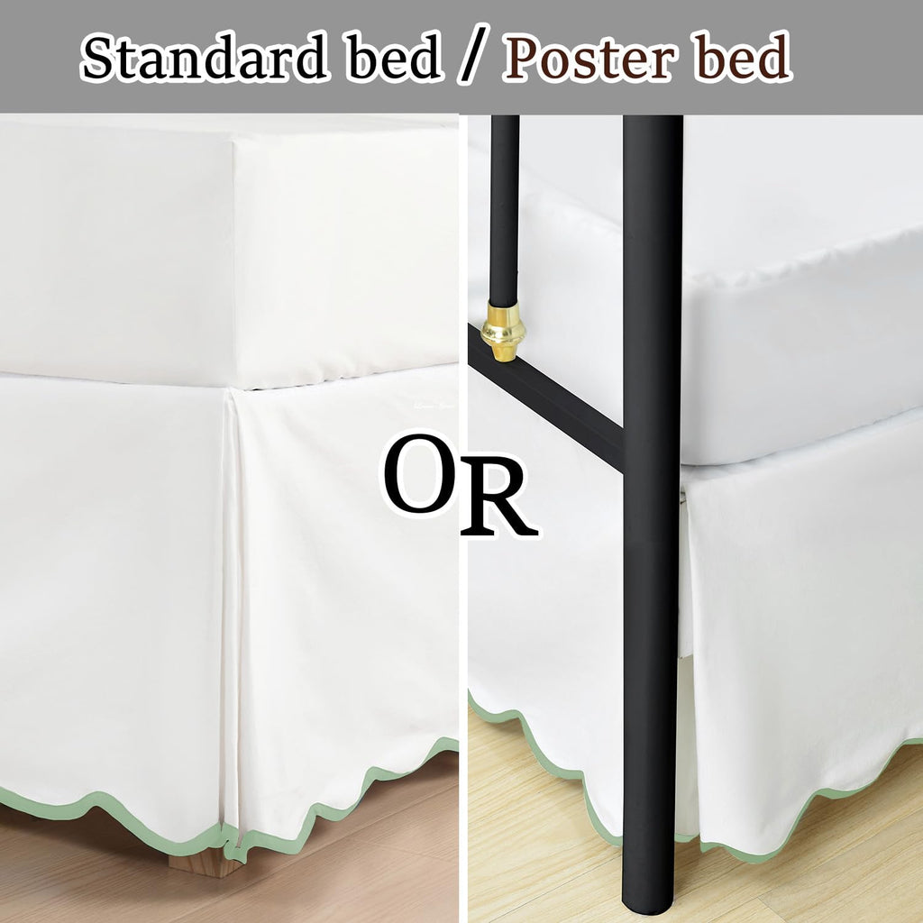 Chic 14'' Twin BedSkirts Scallop Edge Pleated Dust Ruffle