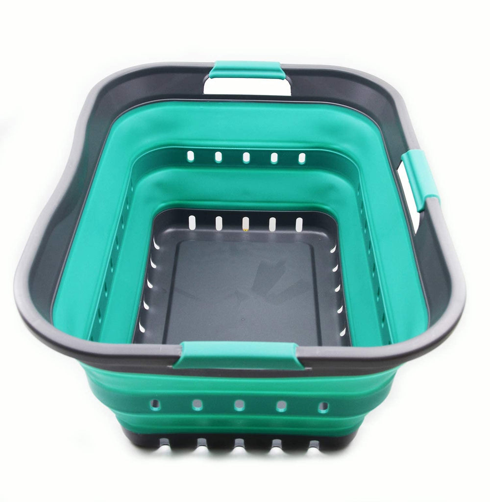 42L (11 gallon) Collapsible Plastic Laundry Basket - Foldable Pop Up Storage Container/Organizer - Portable Basket