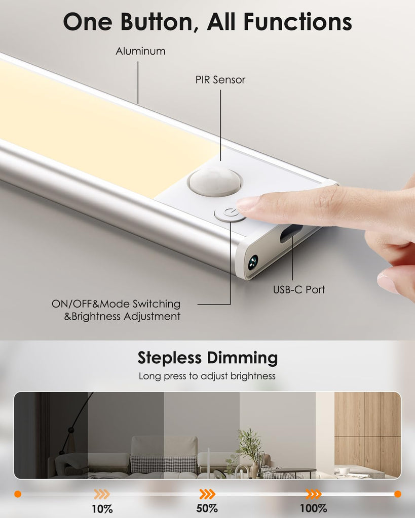 Under Cabinet Lighting, 10inch Motion Sensor Light Indoor, 5-Pack