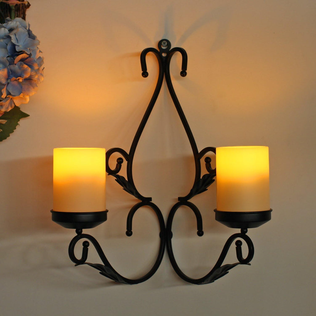 Flameless Candles Chandelier 4-Light Waterproof Crystal Metal Wall Sconces Modern Farmhouse Table Lamp with Remote