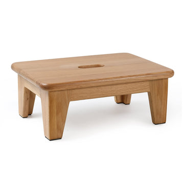 Oak Step Stool for Bed, Wooden Stool for Adults & Seniors - 6.5" High, Non-Slip Mat, No Assembly Needed, Solid Wood