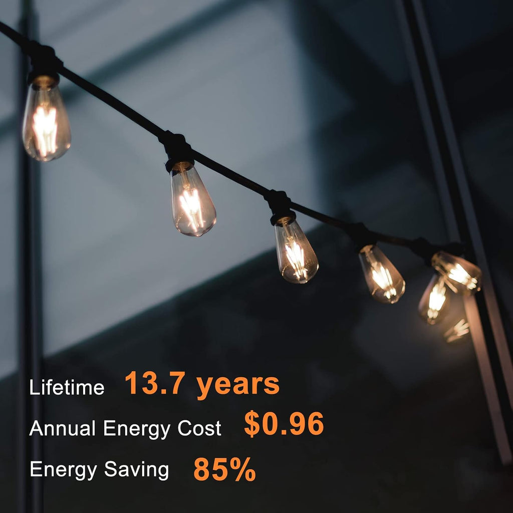 Edison Light Bulbs 60W Equivalent, Dimmable Vintage LED Light Bulbs, E26 Medium Base, Warm White 2700K, ST58, 8W