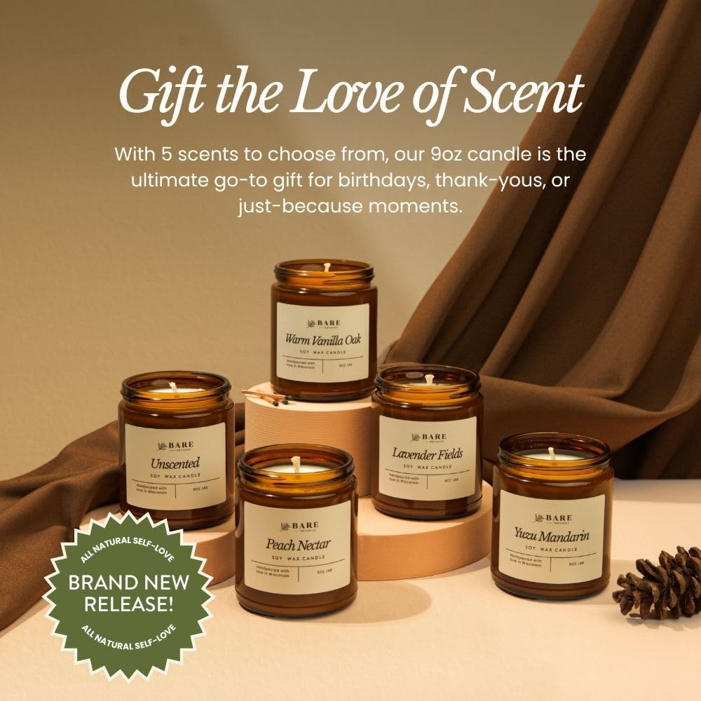 9oz Non Toxic Soy Candle Warm Vanilla Oak - 40+ Hour Burn