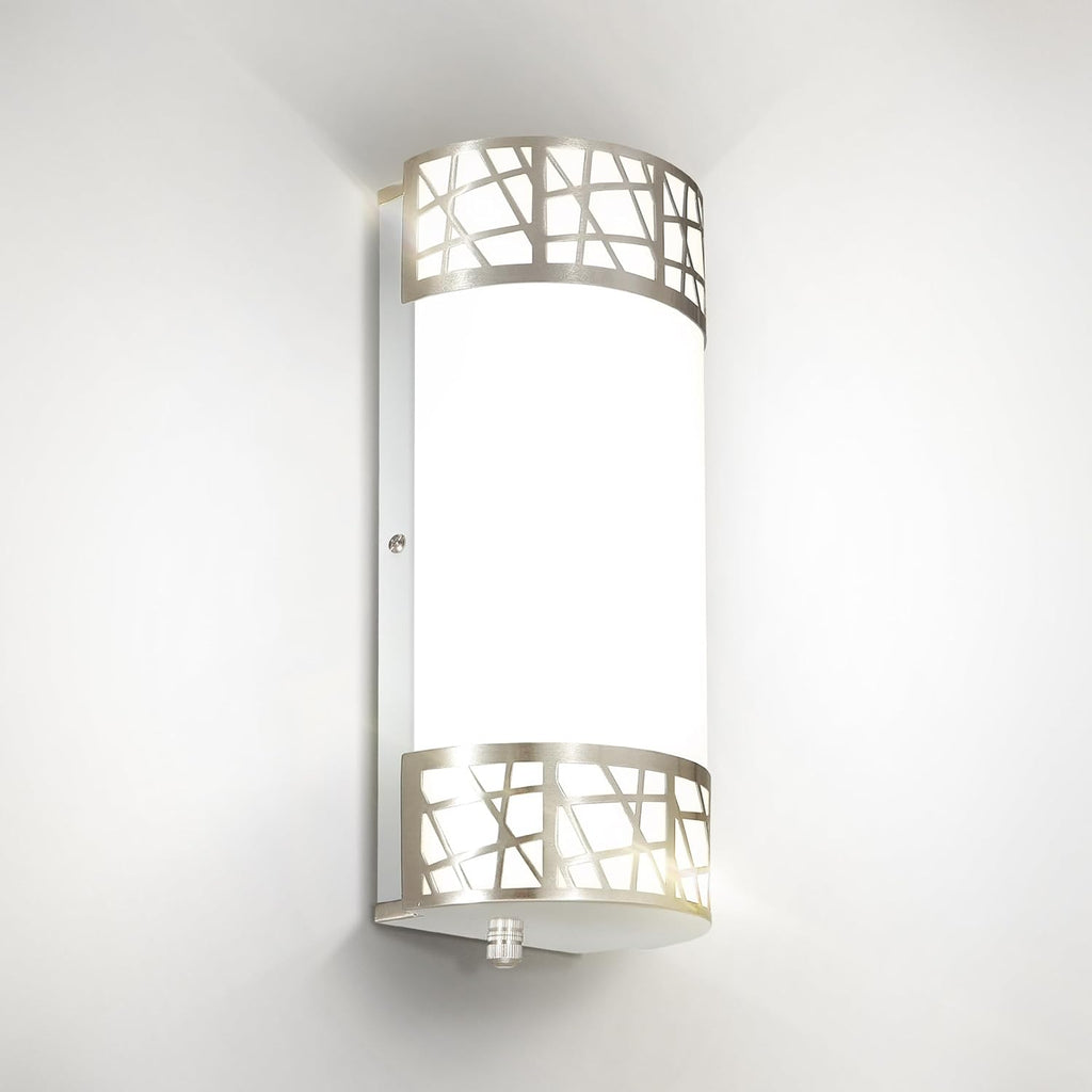 12 Inch LED Indoor Wall Sconce - Brushed Nickel Modern Dimmable 15W 2700K-5000K Adjustable Wall Mounted Light