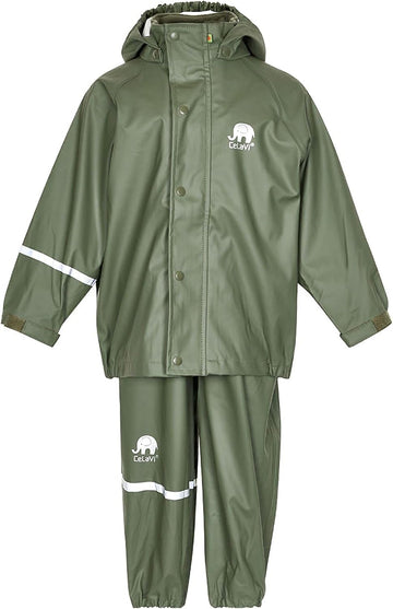 European Kids Rain, Mud and Snow Suit for Boys Girls with Detachable Hood, Waterproof 2 Pcs Rain Set or Onepiece