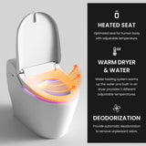 Smart One-Piece Elongated Toilet, Dual Auto Flush, ADA Comfort Height, Heated Seat
