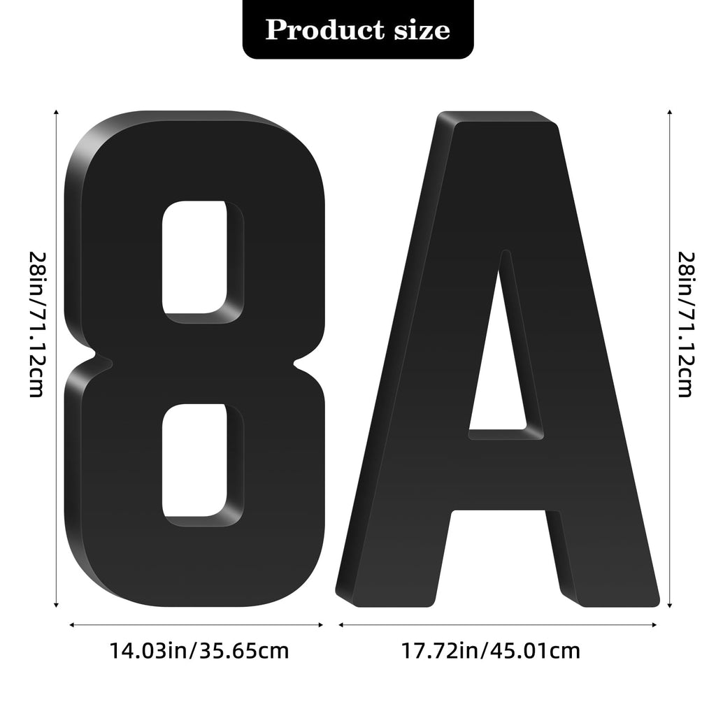 28 Inch Floating Acrylic House Numbers Letters, Adhesive Acrylic House Address Numbers for Outside, Modern Black