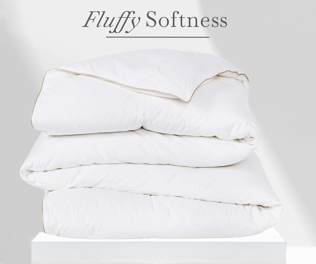 Ultra Luxury White Comforter - Super Soft & Fluffy, 46 OZ Fill Weight, 650+ Fill Power, Breathable 100% Pure Egyptian
