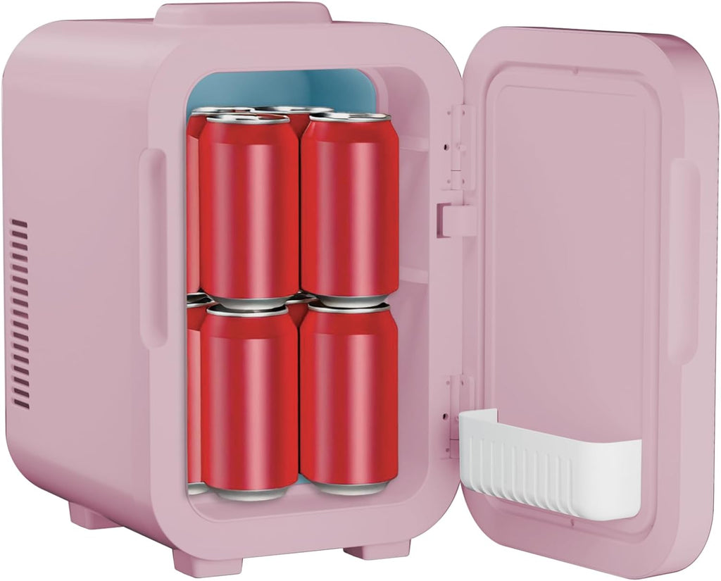 8L Mini Cooler Fridge with LED Makeup Mirror for Skincare & Cosmetic Storage Cooler & Warmer Removable Shelf Carrying
