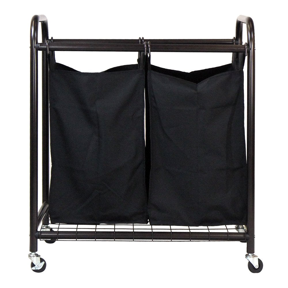 2-Bag Rolling Laundry Sorter, Bronze