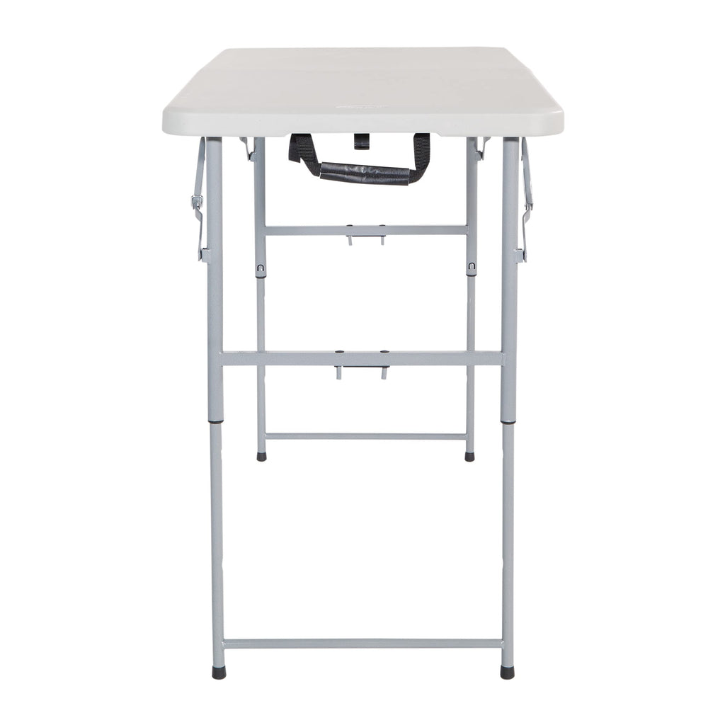 Star Resin Multipurpose Rectangle Table, 4-Feet Long, Height Adjustable, Center Folding Table, Light Gray