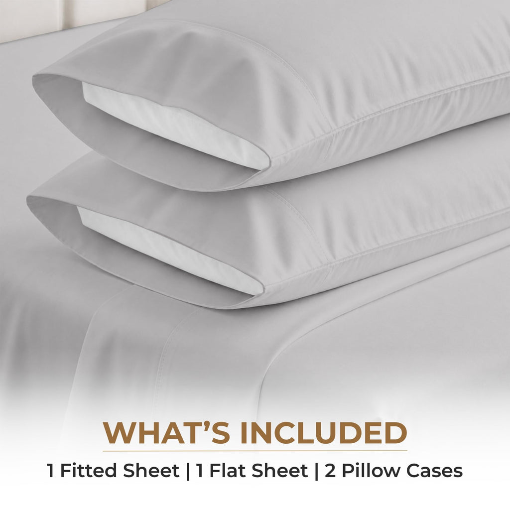 100% Egyptian Cotton Sheets Full XL Size - 600 Thread Count Sheets Set, Cooling, 15" Deep Pocket, Luxury Hotel