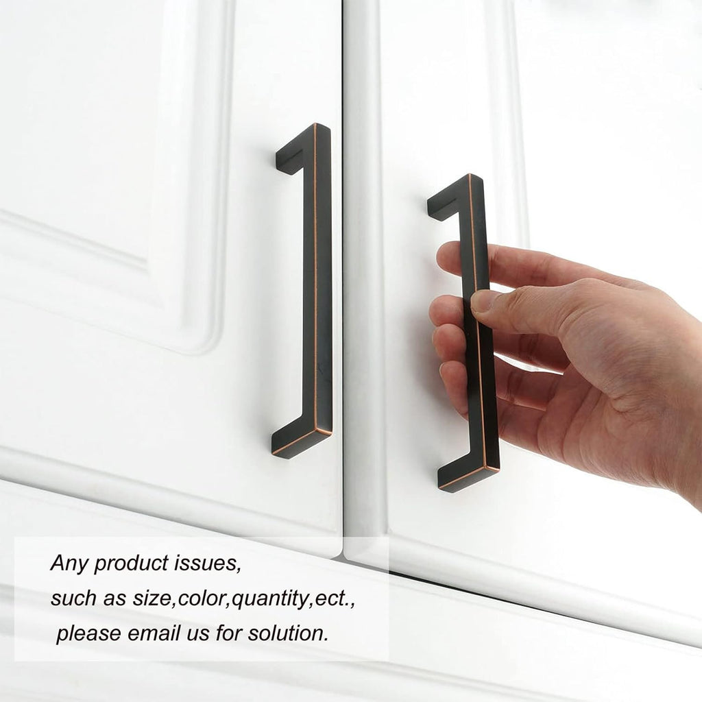 Solid Square Bronze Kitchen Cabinet Handles Oil Rubbed Bronze Cabinet Pulls, 10 Pack 5 Inch Bronze Hardware Cabinets
