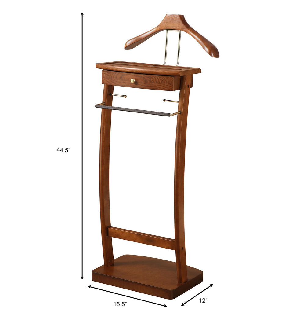 Kingsman Suit Valet Stand VL37074 with Drawer, Top Tray, Contour Hanger, Trouser Bar, Tie & Belt Hooks and