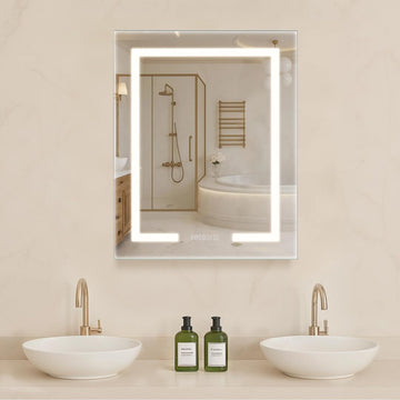 Lighted Medicine Cabinet with Mirror, 24 x 30 in Recessed or Wall Mount, 3 Color Dimmable LED Bathroom Medicine