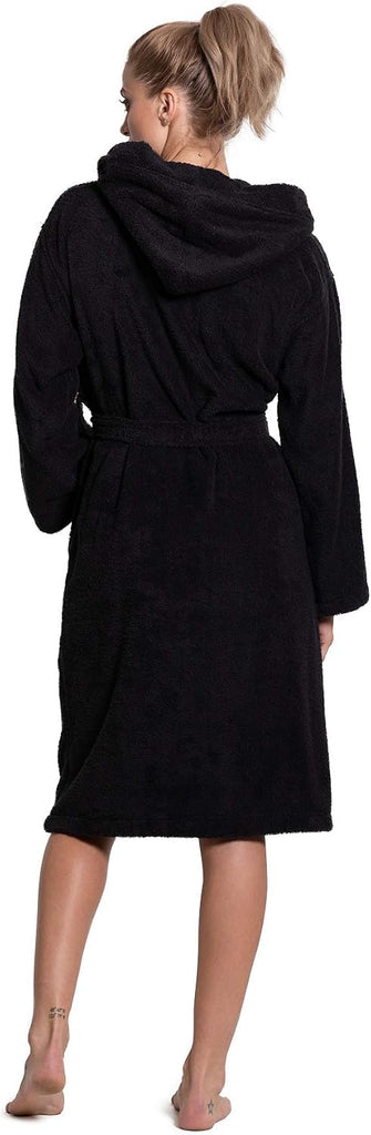 Women's Turkish Cotton Hooded Robe, Terry Hooded Bathrobe