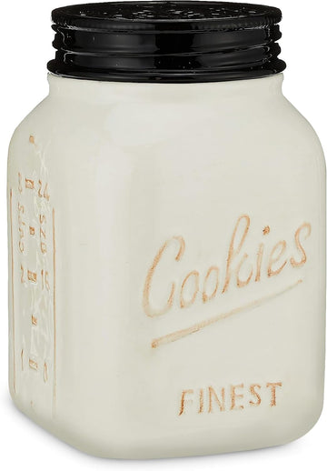 Ceramic Cookie Jar - Cute Kitchen Counter Storage Canister with Lid