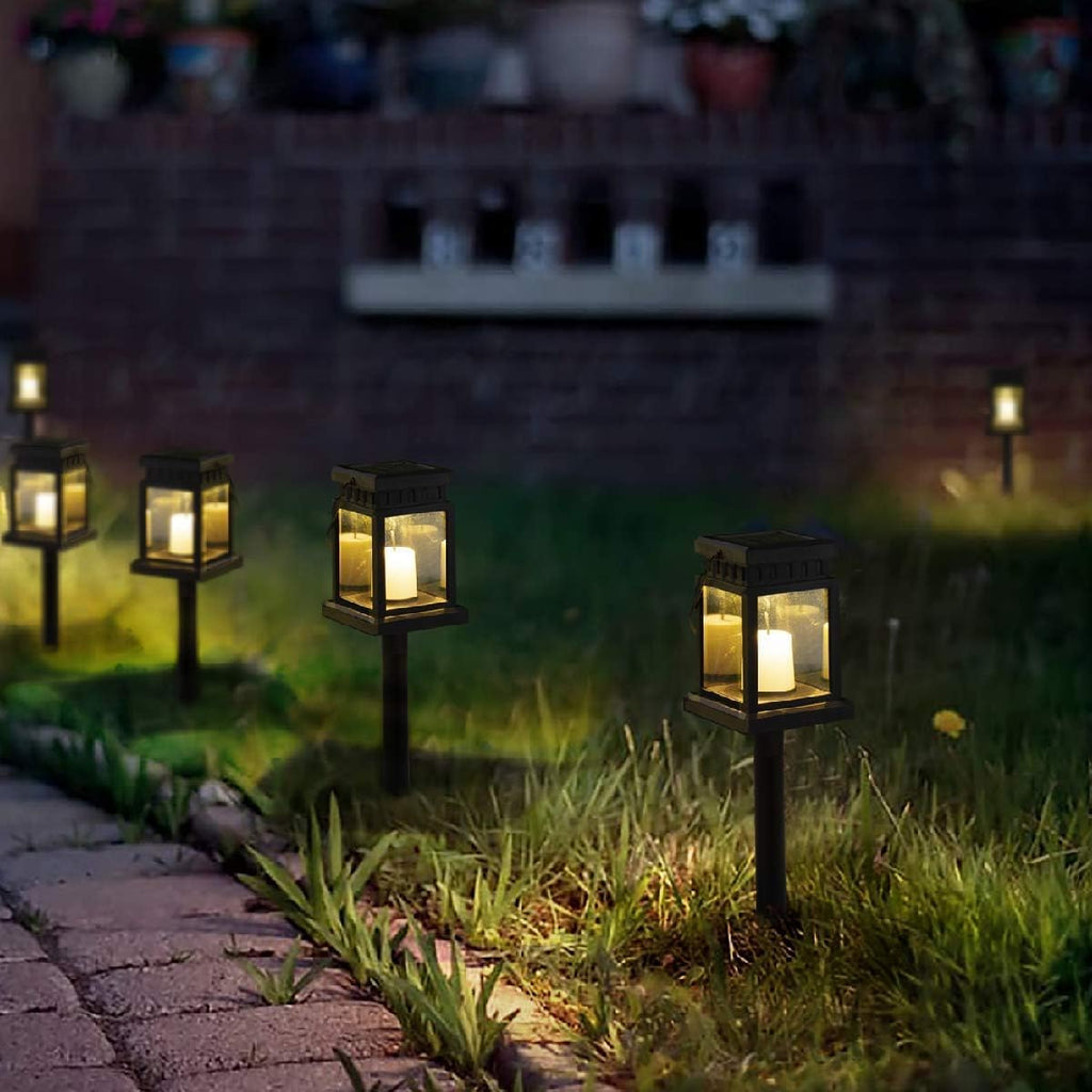 8 Pack Solar Hanging Lantern Outdoor, Candle Effect Light