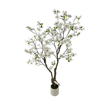 5ft Artificial White Dogwood Potted Flowering Tree