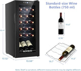 18 Bottle Wine Fridge, Freestanding Compressor Wine Cooler Refrigerator