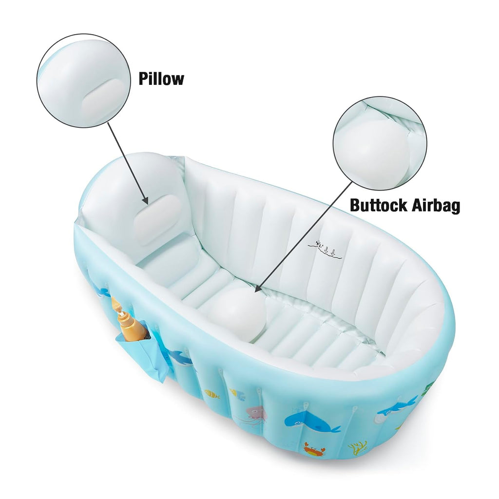 Inflatable Baby Bathtub, Portable Travel Bath Tub with Air Pump