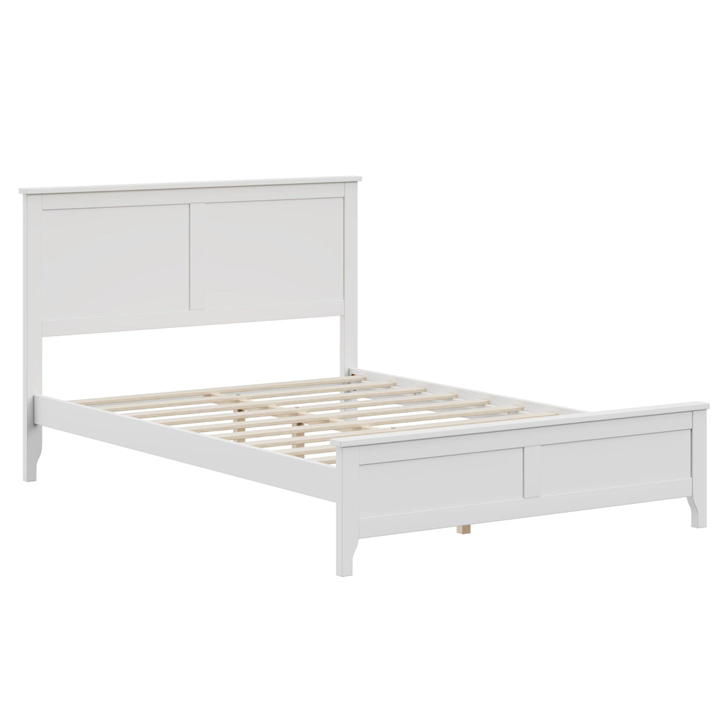 Full Size Platform Bed Frame, Modern Wooden Platform Bed Frame with Headboard and Wood Slat Support, No Box Spring