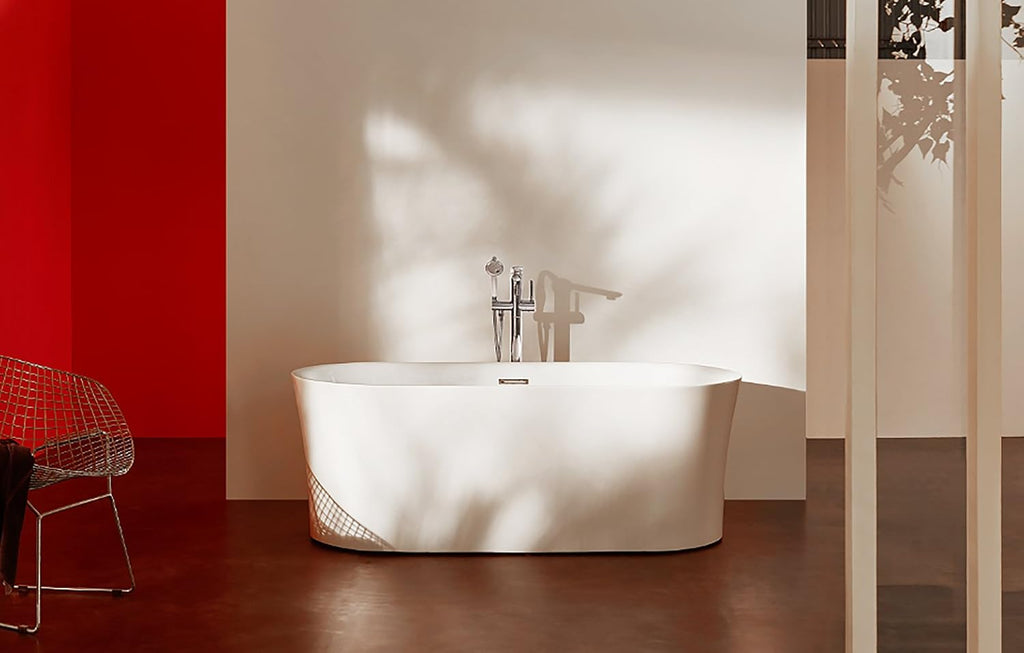 Whirlpool Tub Air Jetted Freestanding Bathtub Jericho 67 In White Acrylic with Fiberglass Backing 200 Aero Bubble
