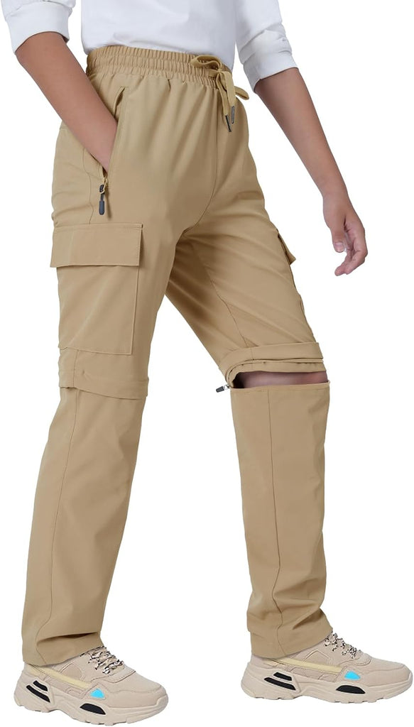 Boys Convertible Hiking Pants Kids Zip Off Scout Pants Youth Teen Boy Quick Dry Outdoor Fishing Waterproof