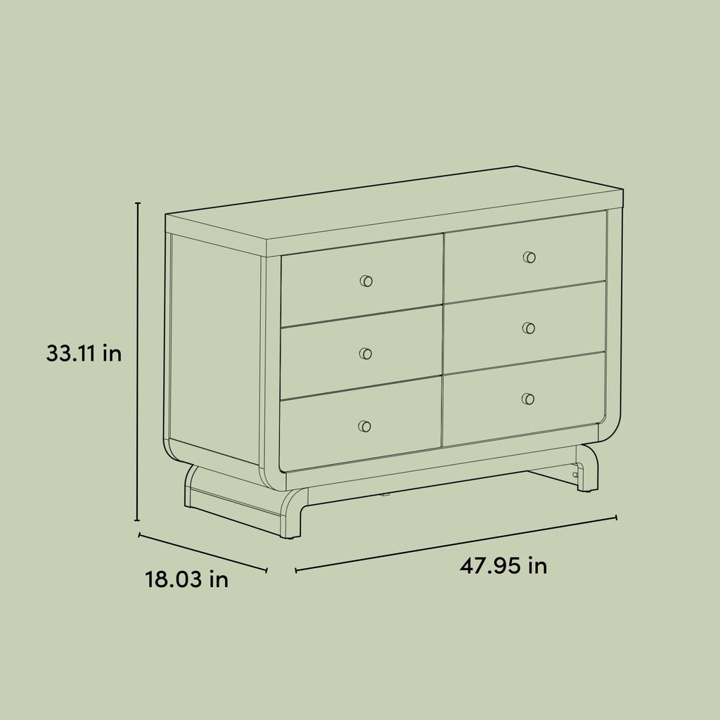 Santorini 6 Drawer Double Dresser, Driftwood
