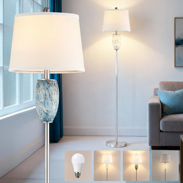 65" Tall Floor Lamp, Glass Coastal Lamp Bedroom