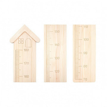 Wooden Growth House-Shaped Chart Wall Growth Chart Engraved Wooden Height Ruler for Kids, Young Children