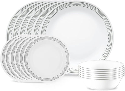 Vitrelle 18-Piece Service for 6 Dinnerware Set Triple Layer Glass and Chip Resistant