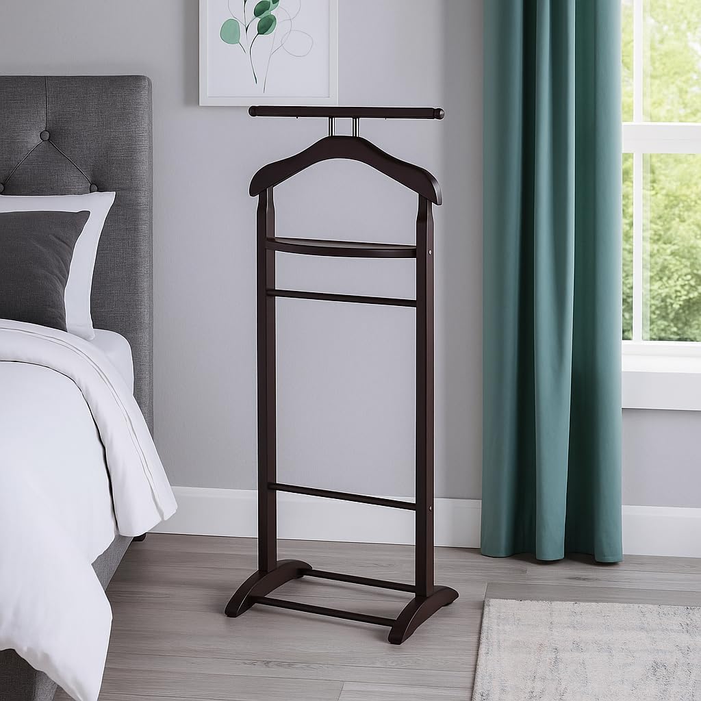 Products - VL17014 Knight Valet Sand, 18" x 12" x 43.5", Walnut