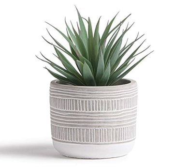 Farmhouse Artificial Plant | 8" Fake Plant for Desk Decor | Artificial Succulent in Pot | Fake Succulent | Faux Plant